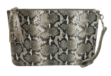 Snake Leather Clutch Bag